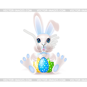 Пасхальный кролик с яйцом - векторный клипарт