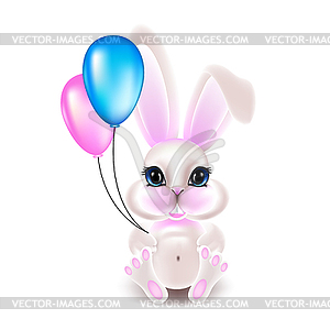 Симпатичный маленький кролик - векторное изображение EPS