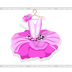 Ballet tutu on hanger - vector clip art