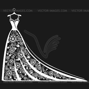 Wedding dress silhouette - vector clipart