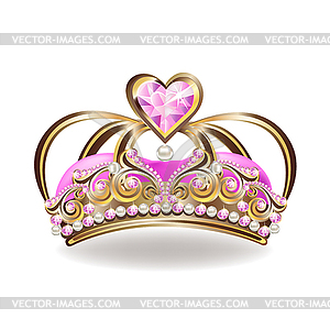 Beautiful golden princess crown  - vector image