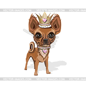 Little doggy princess - vector clip art