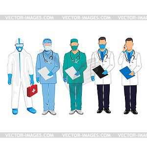 Set of doctors characters - vector clipart