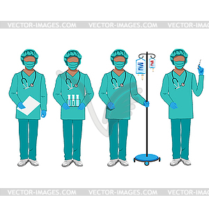 Set of doctors characters - color vector clipart