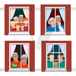 Self isolation - vector image