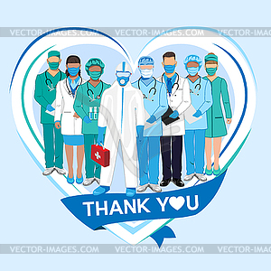 Thank you to doctors and nurses - vector clipart / vector image