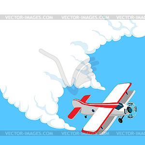 Airplane in clouds - vector clip art