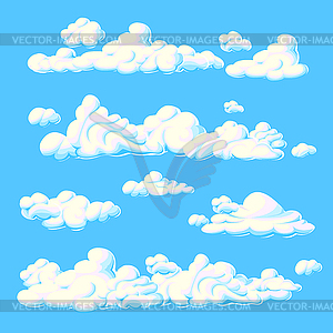 Cartoon clouds set - vector clip art