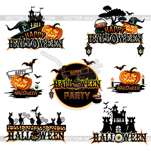 Halloween label set - vector clipart