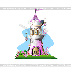 Волшебный розовый замок - клипарт в векторном виде
