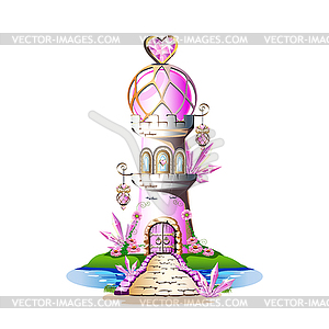 Magic pink castle - vector clipart