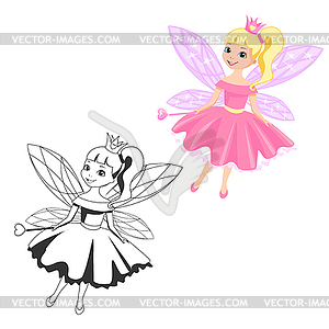 Little princesses in crowns - vector clip art