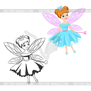Маленькие принцессы в коронах - векторное изображение EPS