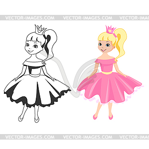 Little princesses in crowns - vector image