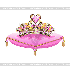 Beautiful golden princess crown - royalty-free vector image