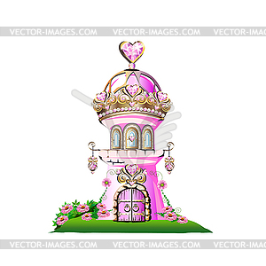 Magic pink castle for a princess - vector image