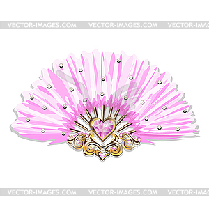 Hand fan for a princess - vector image