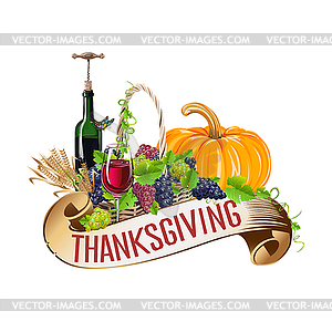 Happy Thanksgiving Day background - vector image