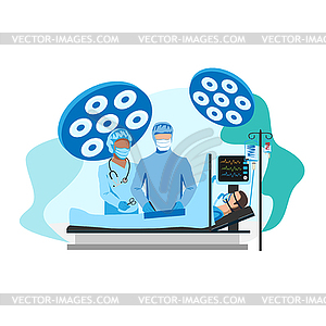 Surgical operation in the operating room - vector clipart