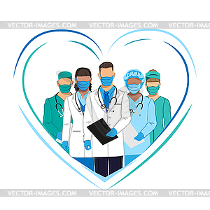 Thank you to the doctors and nurses - vector image