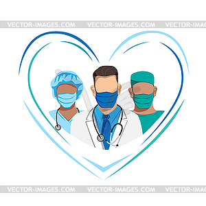 Thank you to the doctors and nurses - vector image