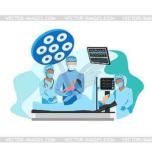 Surgical operation in the operating room - vector clip art