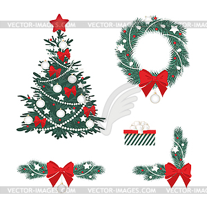 Christmas tree set  - vector clip art