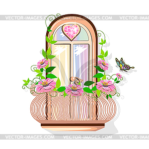 Fairy tale balcony - royalty-free vector clipart