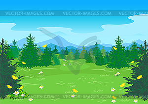 Summer landscape 12 - vector clipart