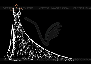 Lace dress on a hanger 17 - vector clipart