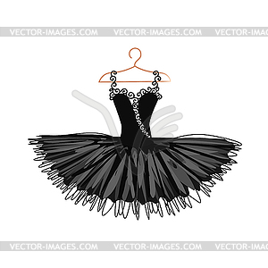 Ballet tutu on a hanger silhouette  - vector clipart