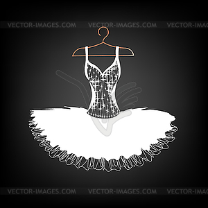 Ballet tutu on a hanger silhouette  - vector clipart