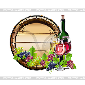 Wine and grapes  - vector clip art