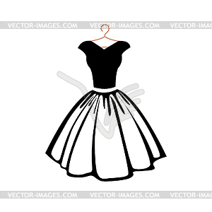 Beautiful dress on a hanger  - vector image