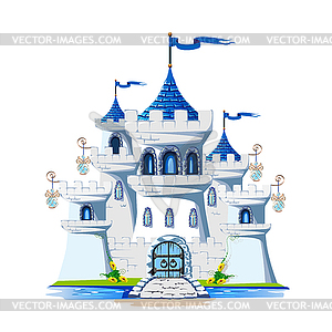 Голубой сказочный замок - клипарт в векторном формате