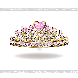 Golden princess crown  - vector image