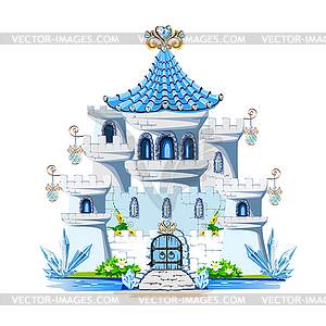 Blue fairy castle  - vector image