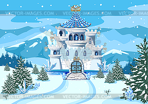 Blue fairy castle  - vector image