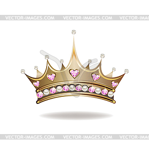 Golden princess crown  - vector clipart