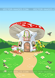 Mushroom house  - vector image