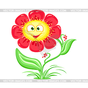 Funny flower - vector image