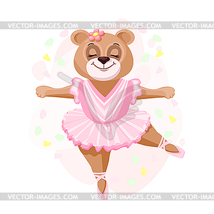 Медведь балерина - векторное графическое изображение