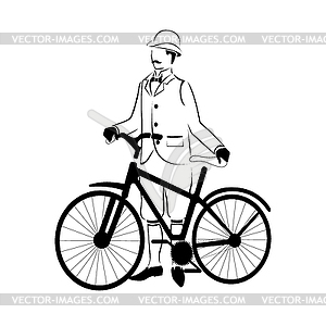 Man in retro clothes  - vector image