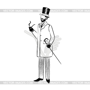 Man in retro clothes - vector clipart