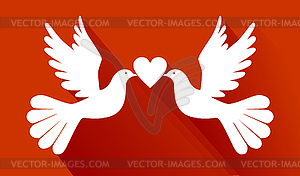 Love pigeons - stock vector clipart