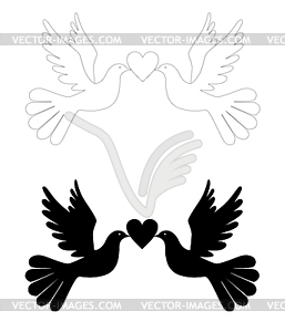 Love pigeons - vector clipart