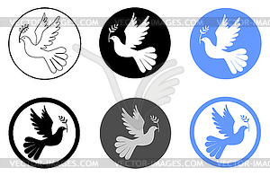 Peace dove with olive branch - vector clip art