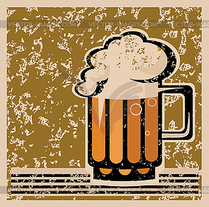 Retro beer poster - color vector clipart