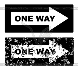 One Way Sign - vector image