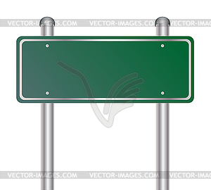 Blank green traffic road sign on white - vector image